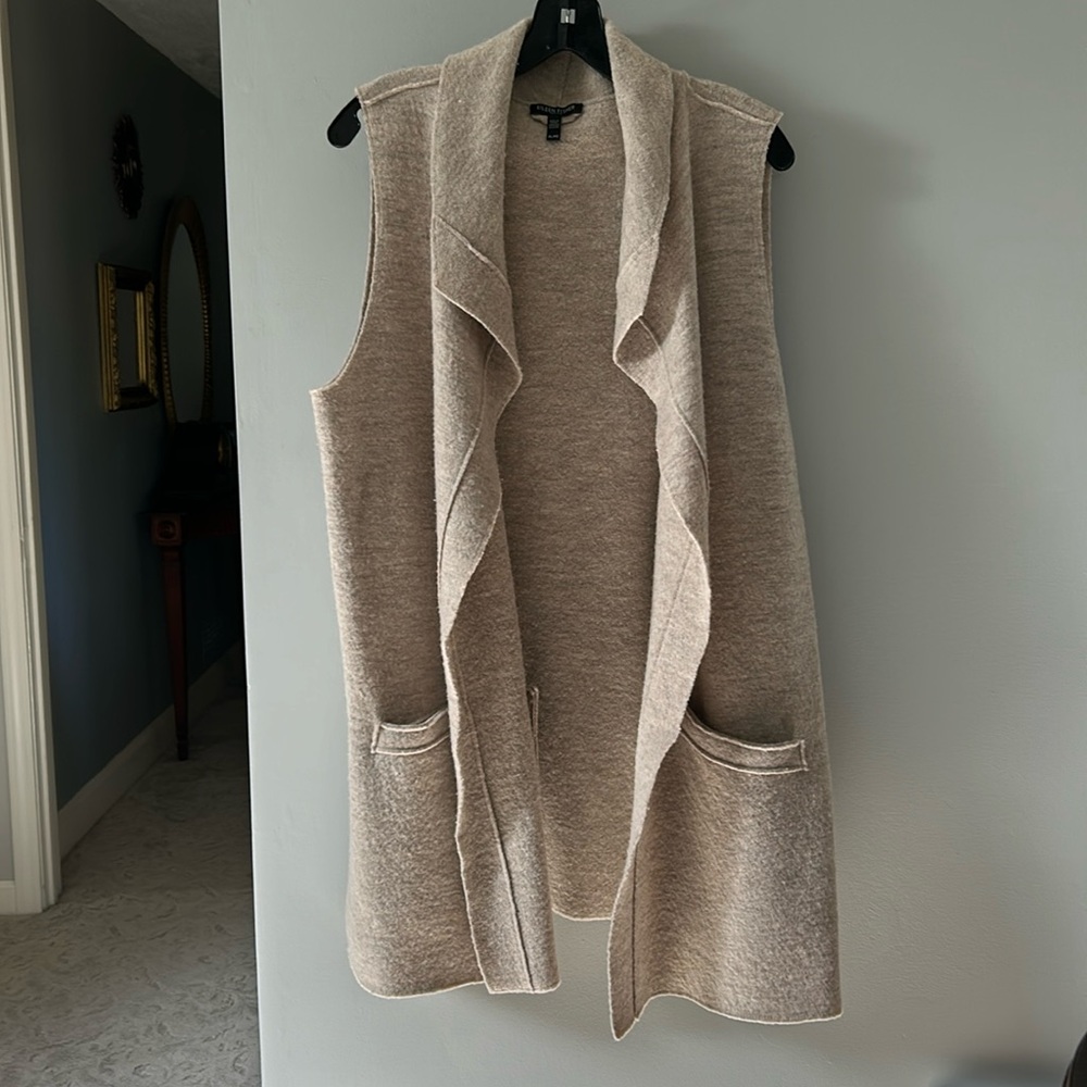 Eileen Fisher Boiled Wool Vest size PL